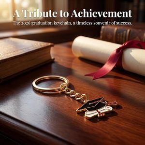 Breloques porte-clés de remise de diplôme en métal, thème toque et diplôme, pour la promotion 2026, cadeaux de fête en gros pour les seniors du lycée et du collège - Product Image 3