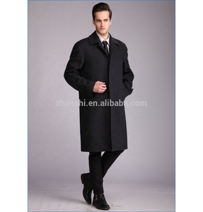 メンズ高級ブラックウールトレンチコート、ダブルブレスト、スリムフィット、プラスサイズ、ロング丈オーバーコート - Product Image 5