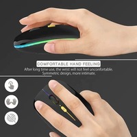 Ratón inalámbrico Bluetooth recargable con 2,4 GHz USB RGB 1600DPI para computadora portátil Tablet PC Gaming Mouse Gamer