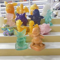 Großhandel Gemischte Natürliche Kristall Polierte Handgeschnitzte Cartoon-Charakter Anime-Figuren Edelstein Halloween Mini-Figuren