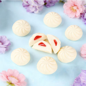 Halal snoep op maat, groothandel, OEM, ODM, bulk, zachte gummies fabrikant, baozi-vormige, met jam gevulde 3D gummies - Product Image 2