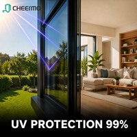 Film de fenêtre translucide One Way Vision PET, isolation thermique à 90%, blocage UV à 99%, teinte bleue réfléchissante pour les fenêtres de la maison et du bureau