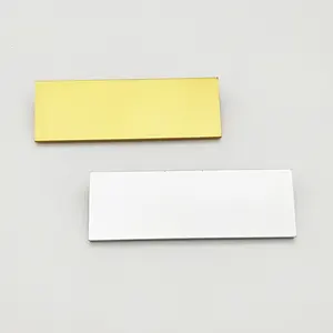 Wholesale stocked golden silver blank metal aluminum working name badge