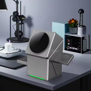 Touch-<strong>Control</strong> Auto Rotating Tabletop 15W <strong>3</strong> in 1 Magnetic Wireless Charger Hub with Press&amp;Pop up <strong>Design</strong> Charging Dock Station - Product Image 1