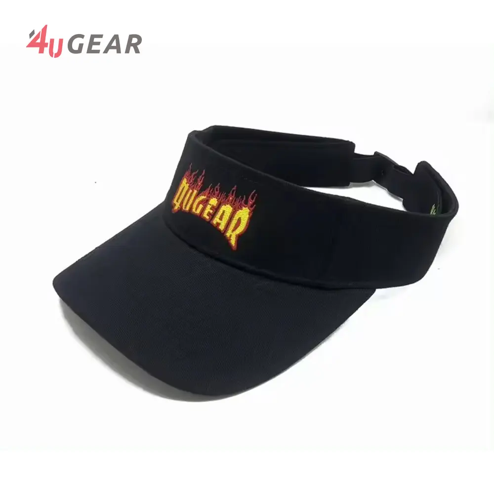 Wholesale Cheap Long Bill Custom Embroidery Logo Adjustable Sport Sun Visor Hat Cap