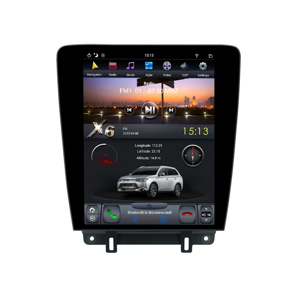Verticaal Scherm Tesla Stijl 12.1Inch Auto Dvd-Speler Android Met Gps Navigatie Voor Ford Mustang 2010-2014