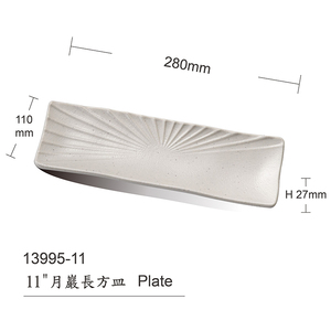 プラスチックプレート日本寿司プレートと西洋デザート長方形メラミンプレート無料サンプルフロスト技術 - Product Image 3