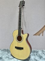 Guitarra Acústica Tamaño Completo, Tapa de Abeto, Diapasón de Palisandro, 6 Cuerdas, Clavijas de Afinación Totalmente Cerradas para Práctica