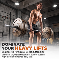 Barre d'haltérophilie chromée pour squats, soulevés de terre, développés couchés – Idéale pour la maison et les salles de sport commerciales