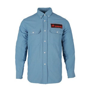 Custom Made <b>Light</b> Blue Cotton Work Shirt For Factory <b>Workshop</b> Safety Clothing Xk22 5634 - Product Image 3