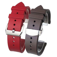 Bracelet en caoutchouc fluoré Fkm en silicone pour bracelet de montre Longines Rolex Huawei Seiko 20mm 22mm