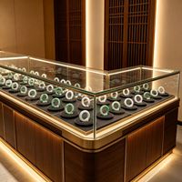 Vitrine à bijoux LED en verre, présentoir de comptoir stratifié pour bijouterie, showroom et exposition