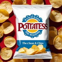 Sacs d'emballage pour chips de pommes de terre, personnalisés, imprimés, pour aliments soufflés, bon marché, 40g 100g, sachets scellés à l'arrière pour snacks