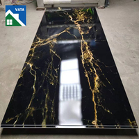 Prix de gros revêtement UV haute brillance 4 * 8ft 2 ~ 3.5mm épaisseur PVC feuille de marbre pour la décoration murale