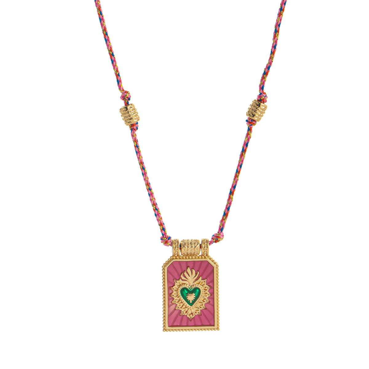 Collier rose (avec perles)