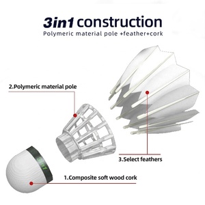 Volants de <span class=keywords><strong>badminton</strong></span> D45 de haute qualité pour camps d'été, fabriqués en Chine, service OEM, fournitures pour camps - Product Image 2