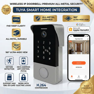 Sonnette <span class=keywords><strong>vidéo</strong></span> intelligente HIWINK avec capteur de mouvement, mot de passe, carte IC, contrôle d'accès NFC, caméra WiFi Tuya 2MP, IP65 - Product Image 4