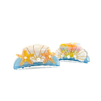 CANYUAN Pince à Cheveux Exquise Style Européen et Américain en Acétate Coloré avec Strass Coquillage et Perles pour Femmes – Tendance et Mignonne