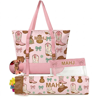 Kit de Mahjong Floral Western 3 Pièces avec Sac Portable Grande Capacité pour Tuiles et Accessoires de Mahjong – Idéal pour les Rassemblements à Domicile ou en Extérieur