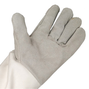 Welding <b>Gloves</b> Full-Length Cowhide Double-Layered Heat Resistant For Electric Welding Stick <b>Type</b> - Product Image 3