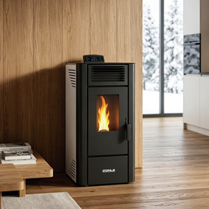 KM0807A อัดเม็ดเหล็กแบบอิสระทันสมัยเตาอัดไม้ดีไซน์การเผาไหม้ภายนอก - Product Image 1