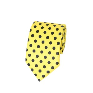 Cravates père et fils en polyester, motif pois jaunes amusants, fabriquées en usine, col tendance pour mariage et fête, jacquard, corbatas - Product Image 3