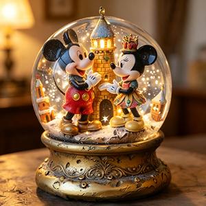 Figurine en résine, ornement de Noël de bureau, globe à neige de marque, <span class=keywords><strong>tour</strong></span> de conte de fées hivernal populaire, boule de neige en verre avec souris de <span class=keywords><strong>dessin</strong></span> <span class=keywords><strong>animé</strong></span> - Product Image 4