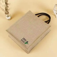 Sac fourre-tout de plage en toile de jute imperméable personnalisable avec logo, réutilisable, en lin, vente en gros