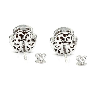 KOK Chine prix d'usine précieux bijoux exportateur 18k solide or blanc véritable Baguette diamant trèfle boucles d'oreilles pour femme - Product Image 3
