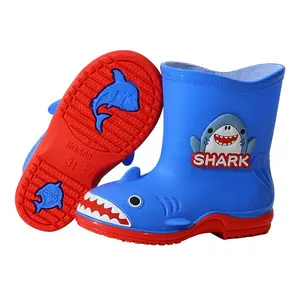 Cartoon Haai Patroon Kids Regenlaarzen Waterdicht Strand Wandelen Waterschoenen Schoeisel Pvc Kinderen Regenlaarzen