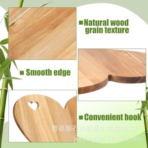 Tabla de cortar de madera de acacia en forma de corazón para regalo del Día de la Madre, decoración de mesa, plato para servir carne, pizza y queso - Product Image 5