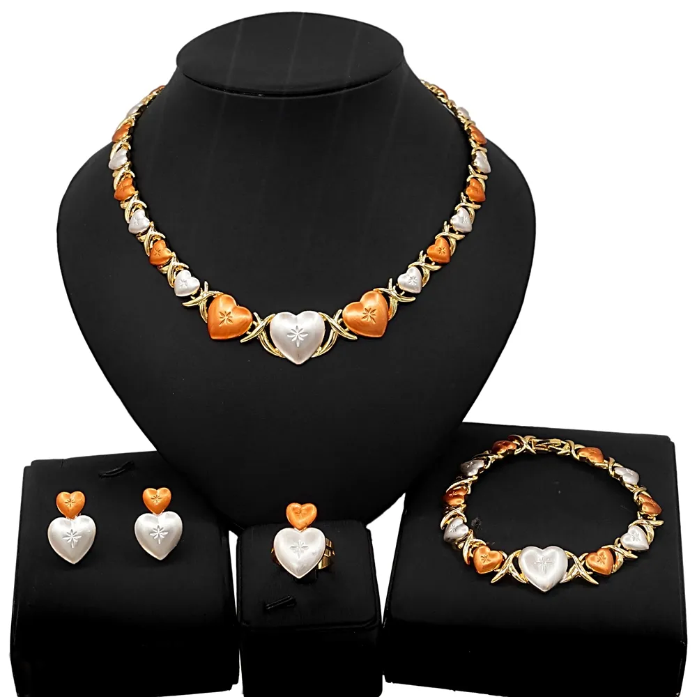 New Exquisite Beautiful Necklace I Love You Costume Jewelry Set Little Girls Child Kids Small Love Color Xoxo Jewelry Sets Z0056