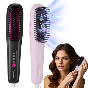 Brosse lissante électrique HT-130, peigne lissant, chauffe rapidement, outil de coiffage pour un usage quotidien - Product Image 1