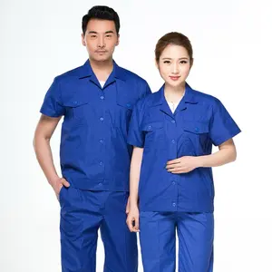 Summer Wicking Sweat Workwear Work Clothing Cotton Short Sleeve Safety Uniform Industry Safety Suit