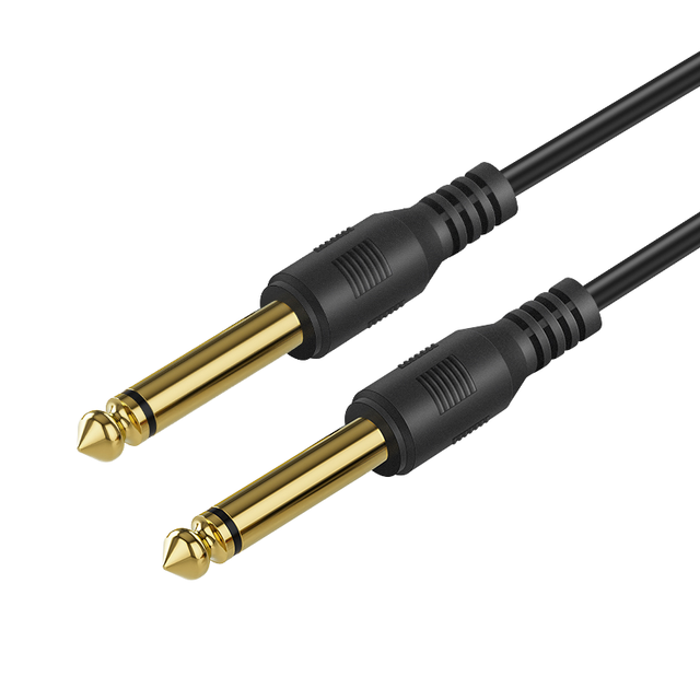 Gold-Plated 6.35 Male Microphone Audio Lines Mono Speaker Extension Cable for Guitar Noise Reduction Telephone Use Combination