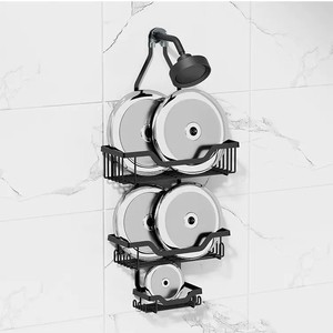 Vente flash : <span class=keywords><strong>Étagère</strong></span> de douche <span class=keywords><strong>murale</strong></span> en fer pour salle de bain, <span class=keywords><strong>sans</strong></span> perçage, pour usage domestique, rangement de douche, <span class=keywords><strong>étagère</strong></span> de salle de bain <span class=keywords><strong>sans</strong></span> perçage - Product Image 3