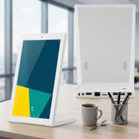 Tablette tactile Android BLUESHELL 10 pouces en forme de L, écran LCD blanc, portrait, tactile capacitif, OEM, pour salle de réunion, hôtel, banque, restaurant
