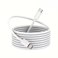 Kabel Tipe C ke Tipe C 2 Meter, Daya Tahan Tekuk 10000+ Kali Lipat, PVC Tahan Tekuk, Kabel Data Pengisian Cepat untuk Smartphone Laptop