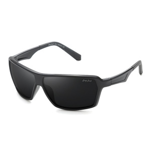 Lunettes de soleil sport grises Jack, monture TR90, verres polarisés UV400 TAC, design carré, style monture intégrale - Product Image 1