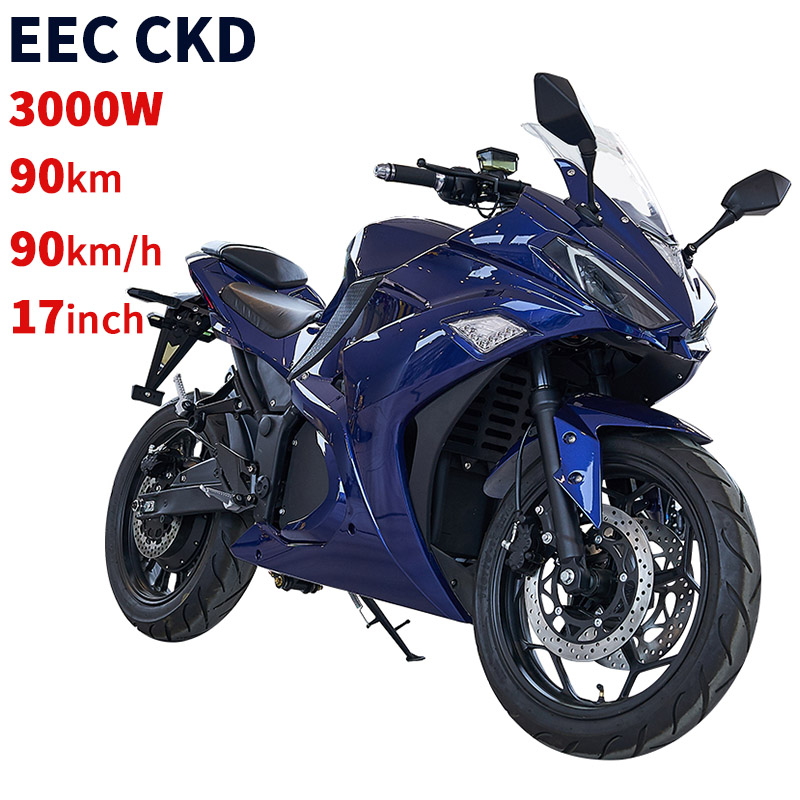 SKD CKD 3000W 17 pulgadas 2 ruedas motocicleta eléctrica para adultos 90 KM/H Velocidad máxima motocicleta eléctrica de carreras