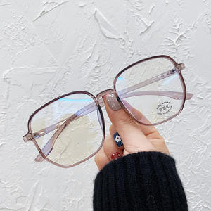 Monture de lunettes carrée T2-30020 TR90 anti-lumière bleue, monture complète unisexe, verres plats, design irrégulier, fabriqué en Chine - Product Image 3