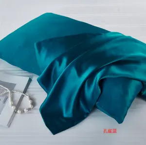 Juego de fundas de almohada de satén de seda, microfibra, tamaño King, estilo ajustado personalizado