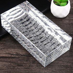 Texture solide K9 brique de cristal de meulage <span class=keywords><strong>fin</strong></span> brique de verre faite à la main cloison de séparation brique carrée claire - Product Image 2
