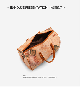 Borsa da Viaggio SHIMO con Stampa Vintage della Mappa <span class=keywords><strong>del</strong></span> <span class=keywords><strong>Mondo</strong></span>, Borsone di Lusso in Pelle di Grande Capacità per Uomo e Donna - Product Image 4
