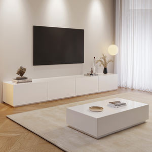 YQFOREVERエンターテインメントセンターリビングルームカーボンファイバーラージゲーミングシンプルコンソールガラス棚テレビスタンドモダン - Product Image 1