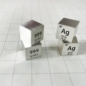 Diskon elemen logam kubus Ag perak kubus Ag 10x10x10mm untuk koleksi