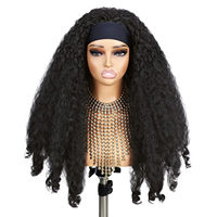 Perruques synthétiques longues à bandeau, bouclées afro crépues, classiques, volumineuses, ondulées, sans colle, pour la vente en gros