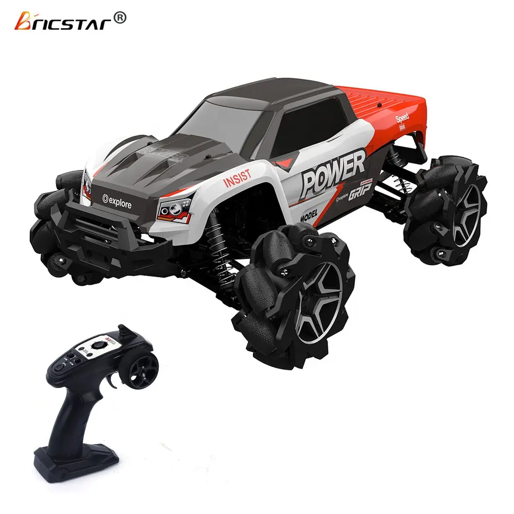 Bricstar Mainan Mobil Rc Drift 4WD, Mainan Omnidirectional Kecepatan Tinggi 2.4G 4WD dengan 4 Motor 4 Roda