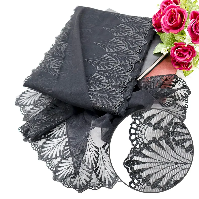 Novo design especial preço preto escavado bordado rendas tecido de roupa interior das mulheres