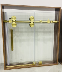 Çerçevesiz mat siyah dikdörtgen duş kabini - Product Image 6